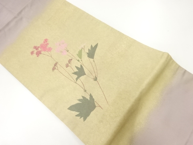 草花模様名古屋帯